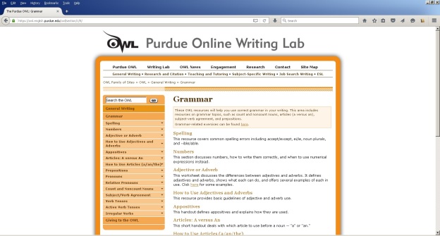 Purdue OWL Grammar